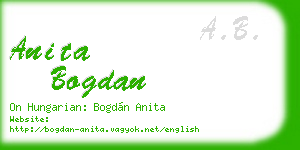 anita bogdan business card