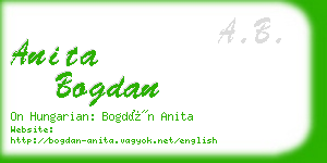 anita bogdan business card